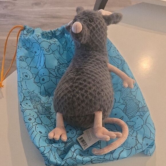 Jellycat Gray and Pink Plush Mouse Toy - Picture 1 of 6